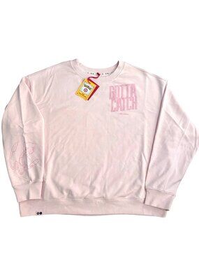 Pokemon Pullover Sweatshirt Size Large Unisex Mew Pink Trainer Graphic Adult